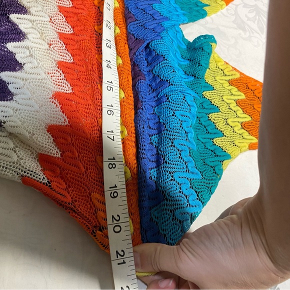 Vintage The Pyramid Collection Rainbow Maxi Dress Wrap Top Sleeveless V Medium - Picture 7 of 13